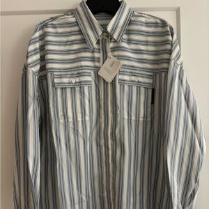 Brunello Cucinelli Womens Silk Striped Shirt